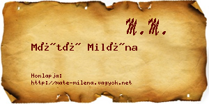 Máté Miléna névjegykártya